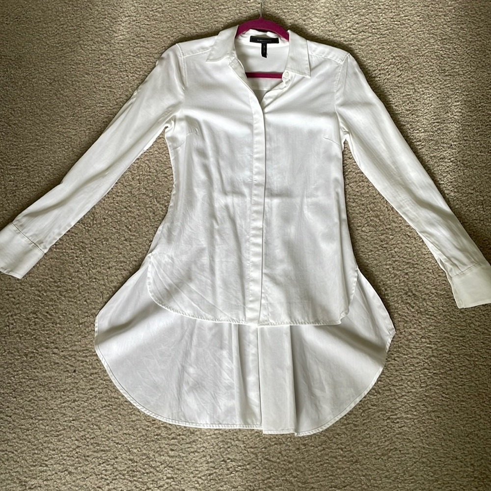 BCBGMaxAzria button down women shirt , white , XS